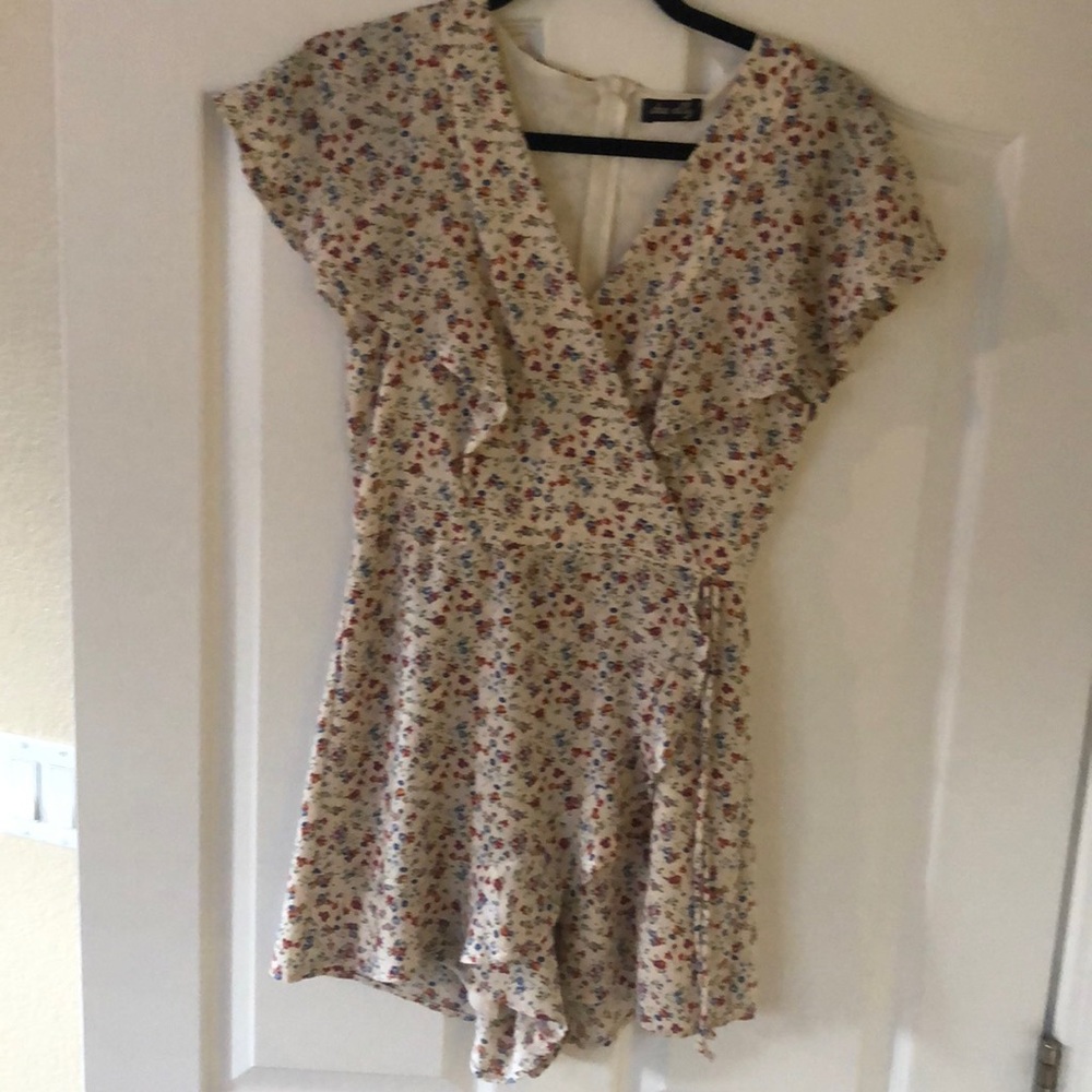 Tan and flower romper